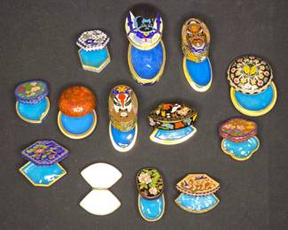 Vintage Brass Cloisonne Boxes