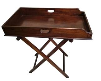 Vintage Mahogany Butler's Tray On Stand