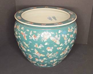 Chinese Porcelain Fishbowl Planter (Jardiniere)