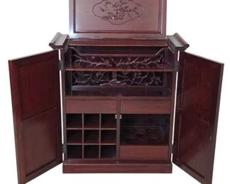 Vintage Chinese Rosewood Bar Cabinet