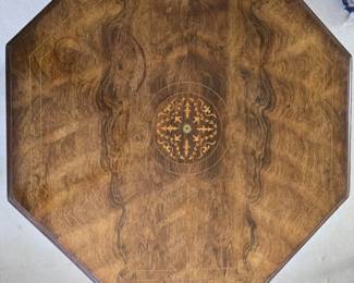 Antique Art Nouveau Rosewood Octagonal Table