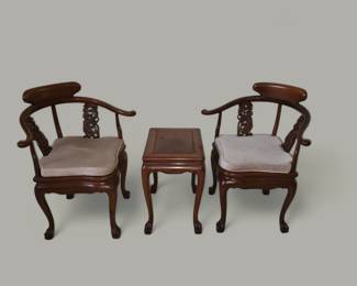 Chinese Rosewood Corner Chairs