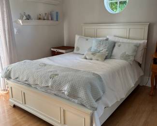 Queen sized bed with tropical vibes - perfect for a guest room, vacation rental or make it your own.