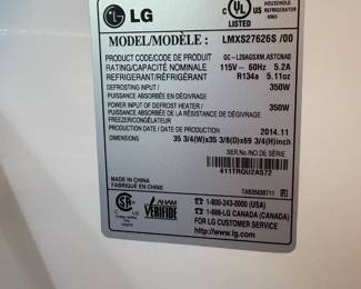 LG Fridge and Freezer - Model LMXS27626S