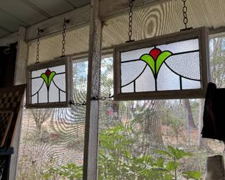 Salvaged Antique Stained Glass Window