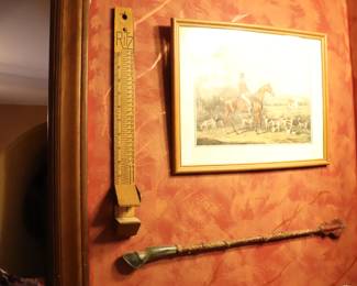  1930s Leather Riding Crop with Horn Hoof Handle
