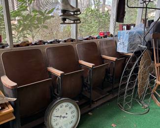 Vintage Wood Fold Down Stadium Seats 