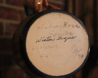 Winton Rosa Eugene Pottery Pitcher Folk Americana Africana Men 