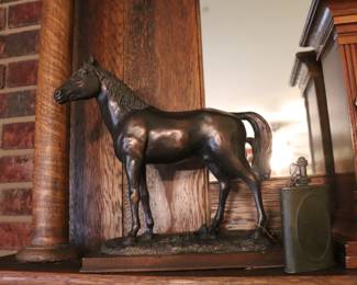 Mid Century Solid Bronze Horse