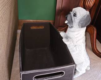 Pug Dog & Leather Basket!