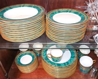 Christian Dior Fine China Gaudron Malachite 55 Pieces!