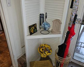 White Wood Corner Shutter Shelf!