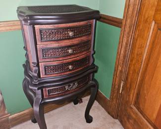 Burl Wood Chest W/Cane and Bass Accents!