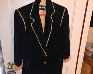 Criscione New York Velvet Gold Chain Trimmed Jacket Sz Sm!