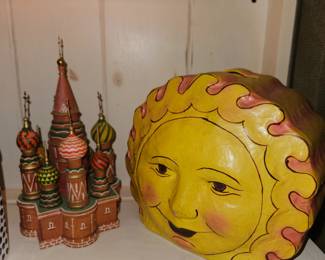 Hand Painted Vintage Wooden St. Basil Cathedral from USSR, Etc!
