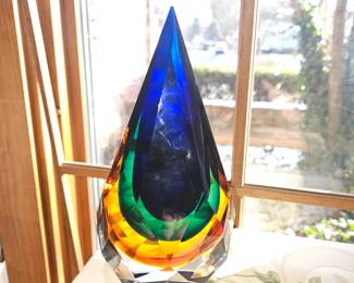 Murano? Faceted Glass Sculpture!