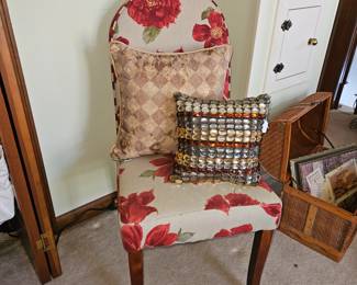 Red Floral/Stripe Chair!