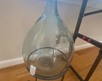 Authentic vintage Italian wine demijohn.