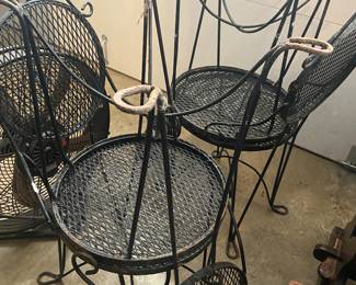 Wrought iron parlor chairs.