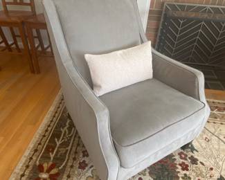 Pair of grey club chairs.