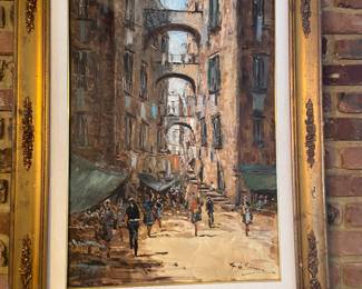 Vintage framed painting.