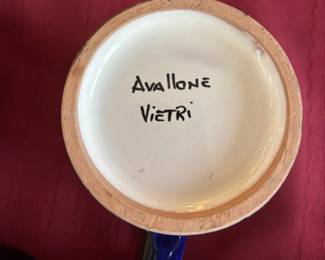 Assorted hand-painted mugs from Italy.