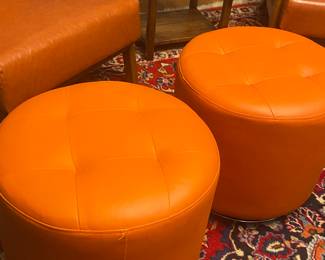 Modern Orange ottomans.