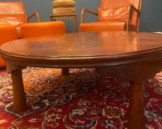 Japanese traditional dining table with legs up. 