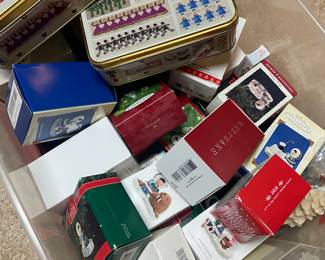 Hallmark keepsake ornaments.