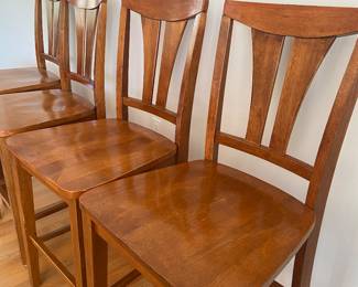 4 wood bar stools.