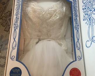 Wedding gown and veil