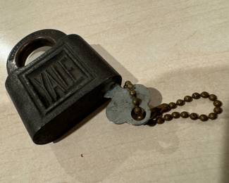 Vintage Yale and Towne Steel Padlock Push to Open