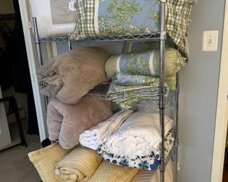 Large Collection of Bedding, Pillows and Throws