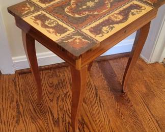 Italian Music Box Inlaid Side Table