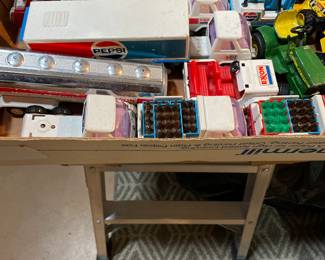 Vintage Pepsi & Exxon Tractor Trailer Trucks and Delivery Vehicle Toys