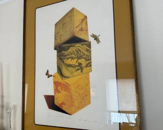 Framed "Yuki" Lithograph Signed Ouchi Makoto Edition 11 / 35