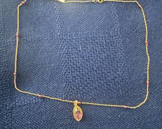 14K Gold Necklace with 12K Gold Filled Pendant