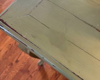 Green Antiqued Console Table (55"W x 29-1/2"H x 16"D)