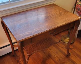 Oak 2 Tier / 1 Drawer Side Table