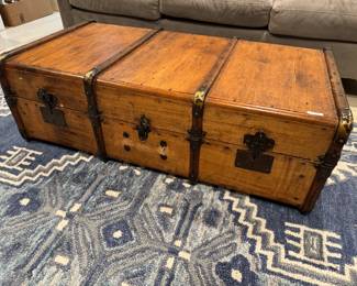 Antique Paul Romand Fils Traveling Trunk (42-1/2"W x 23"D x 13-1/2"H)