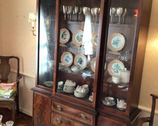 100 year old lighted china cabinet $400