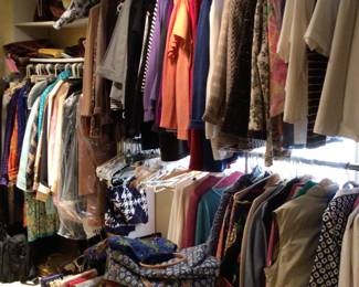 Large selection of designer clothes, scarves, purses, furs, including ;Gucci, Timmy Woods, Hermes, Escada, Lily Pulitzer, Jaeger, St Johns, Gerry Weber, French one of a kind dresses, and more. Sizes from medium - XL