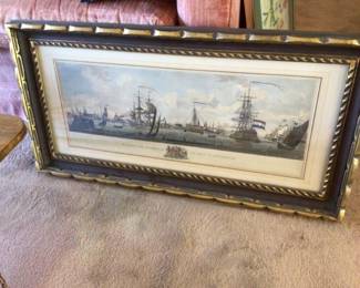 Port of Amersterdam vintage professionally framed picture.  $200