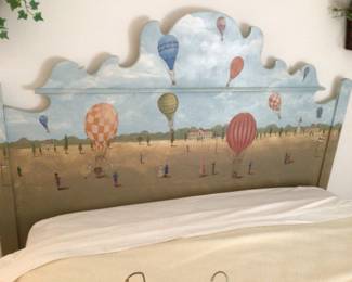 Hand painted artisan headboard $550