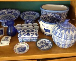 Delft blue pottery as well as English pieces