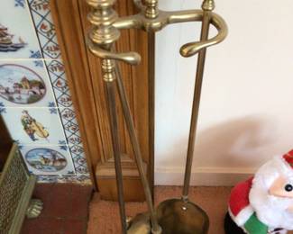 Antique fireplace tools $220