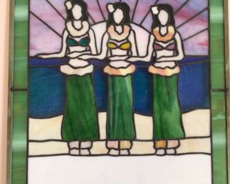 Stained glass hoola girls stained glass $70