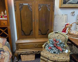 Wooden Wardrobe and Chair