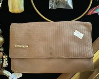 Givenchy tan leather clutch (women's)