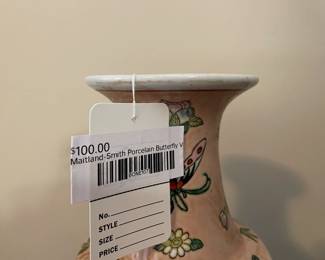 Maitland-Smith porcelain butterfly vase